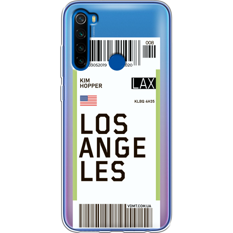 Прозрачный чехол Uprint Xiaomi Redmi Note 8T Ticket Los Angeles