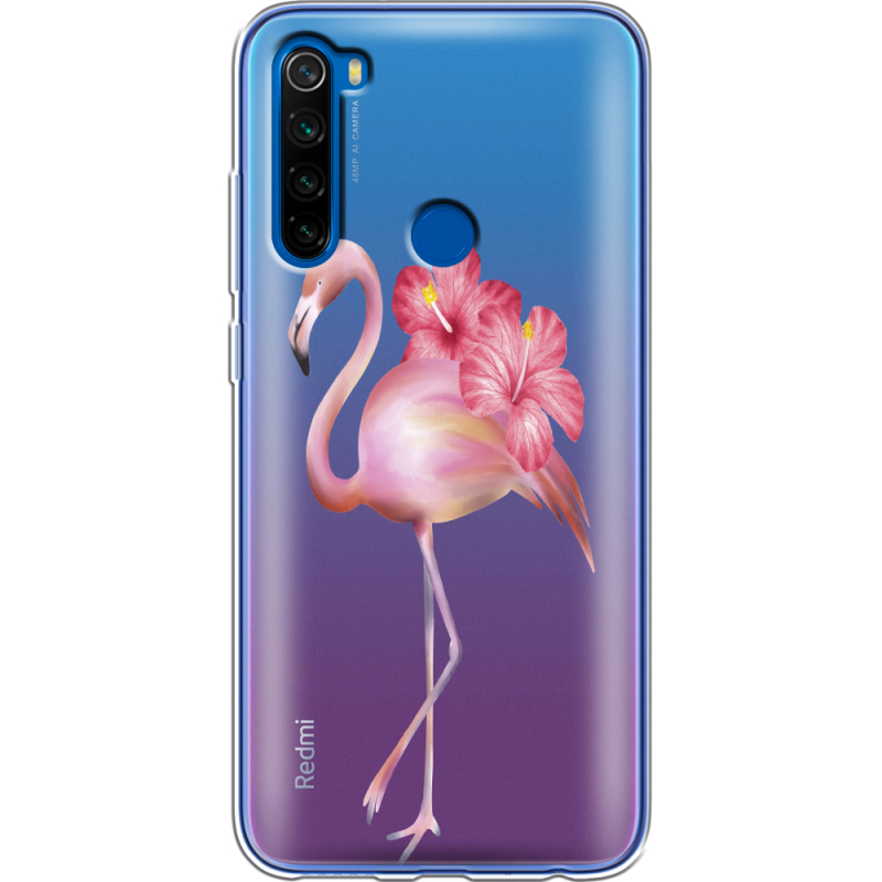 Прозрачный чехол Uprint Xiaomi Redmi Note 8T Floral Flamingo