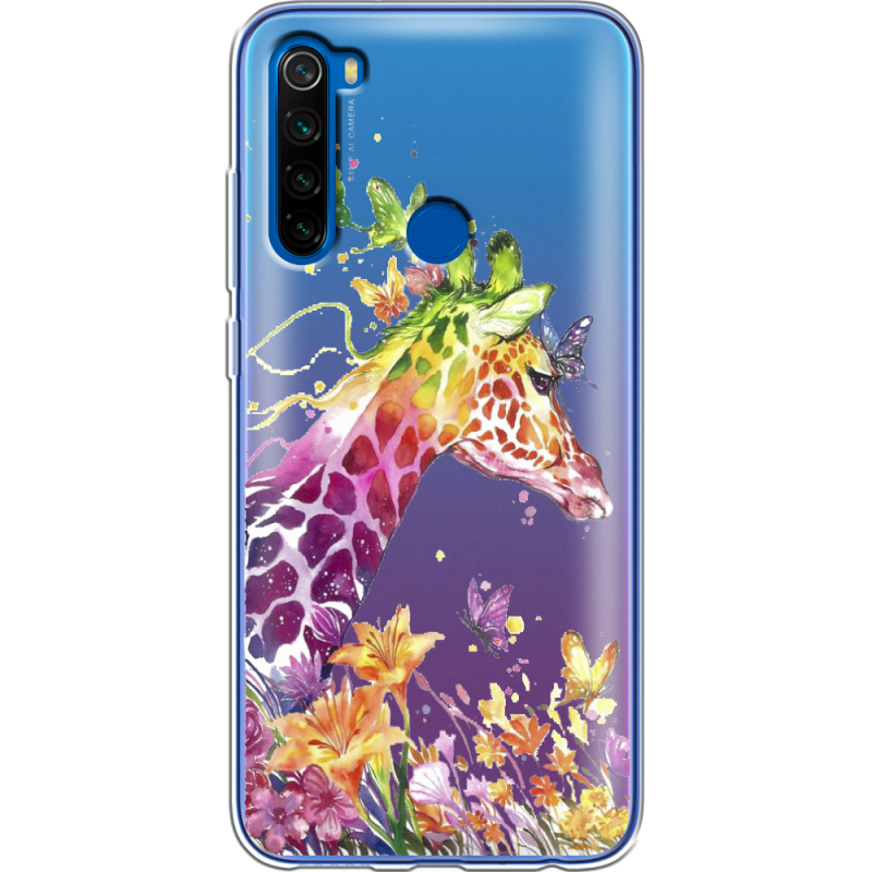 Прозрачный чехол Uprint Xiaomi Redmi Note 8T Colorful Giraffe