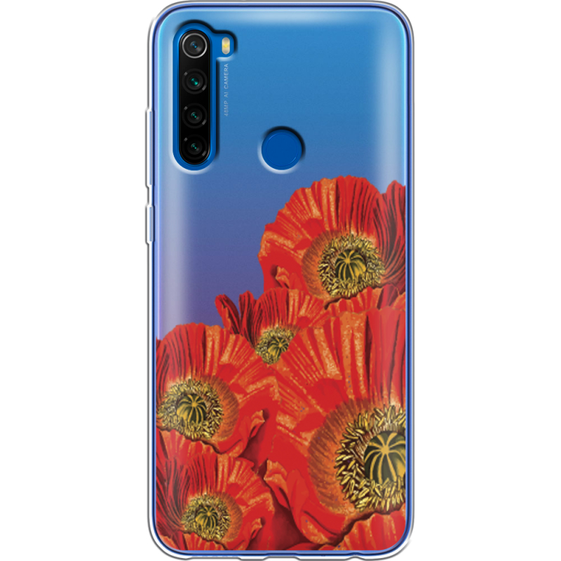 Прозрачный чехол Uprint Xiaomi Redmi Note 8T Red Poppies