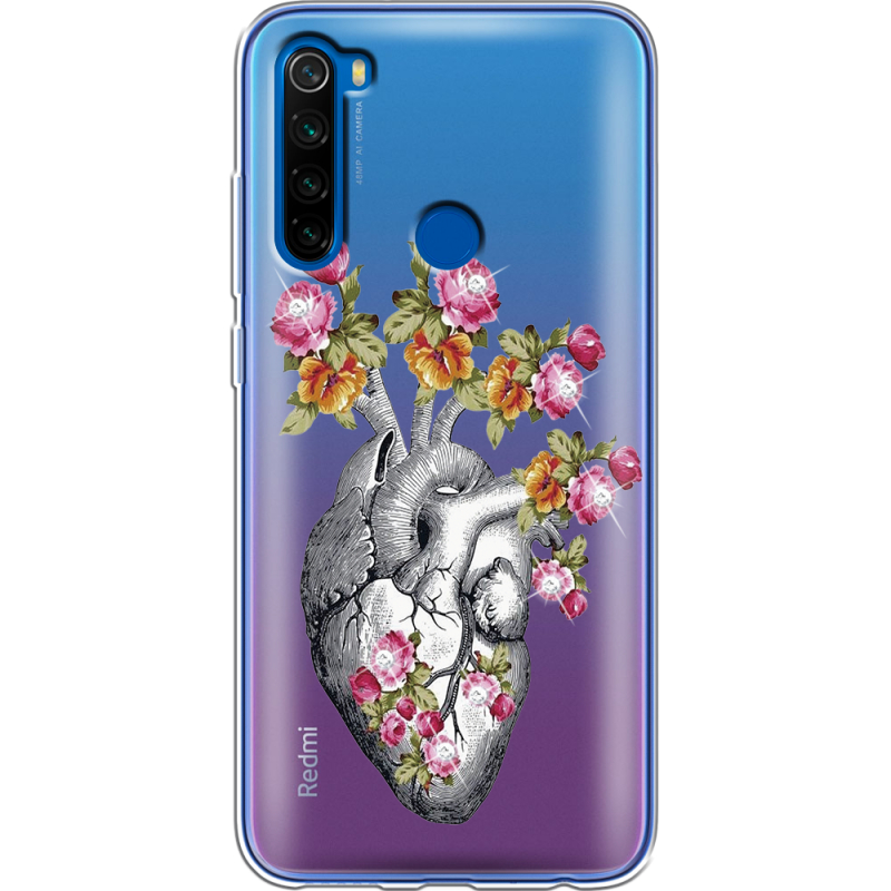 Чехол со стразами Xiaomi Redmi Note 8T Heart