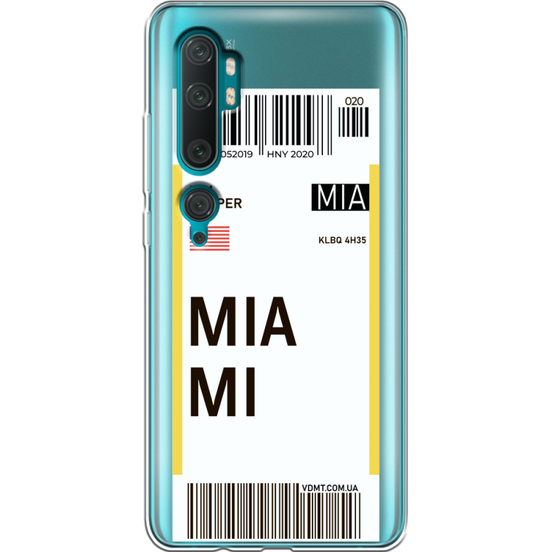 Прозрачный чехол Uprint Xiaomi Mi Note 10 / Mi Note 10 Pro Ticket Miami