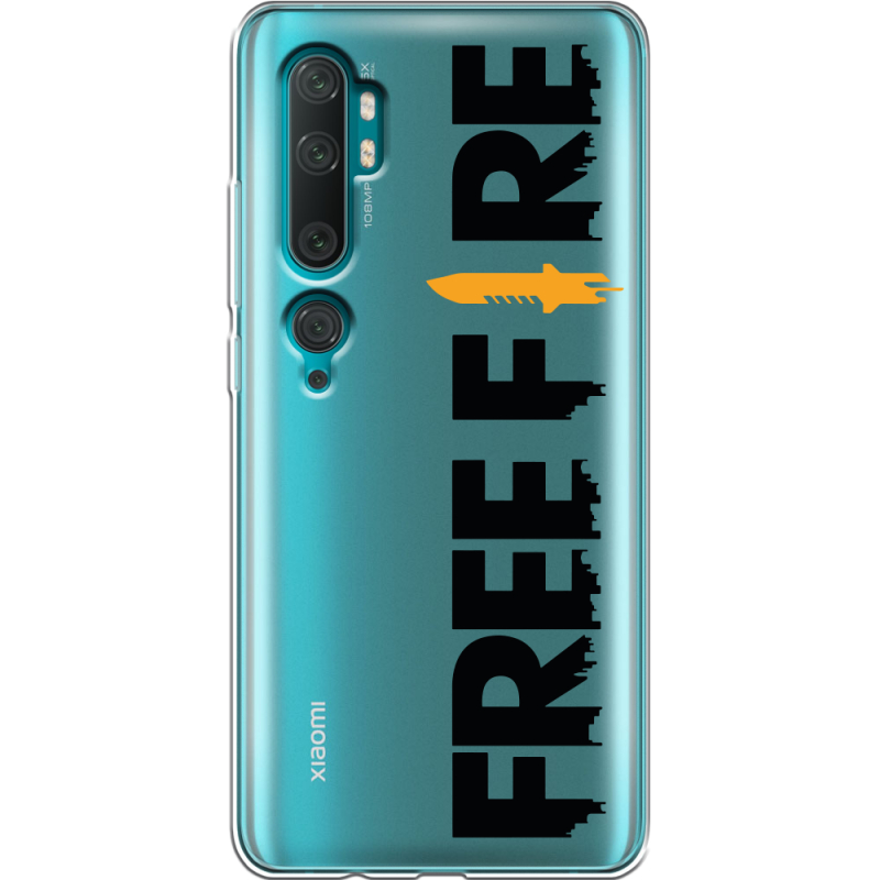 Прозрачный чехол Uprint Xiaomi Mi Note 10 / Mi Note 10 Pro Free Fire Black Logo