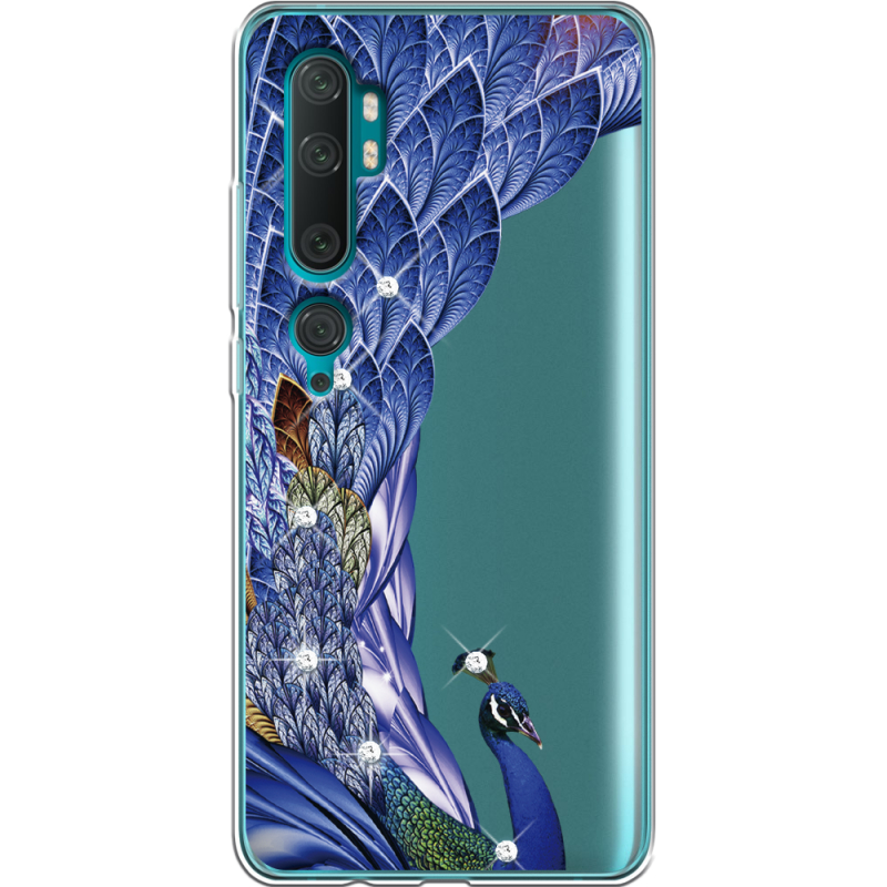 Чехол со стразами Xiaomi Mi Note 10 / Mi Note 10 Pro Peafowl