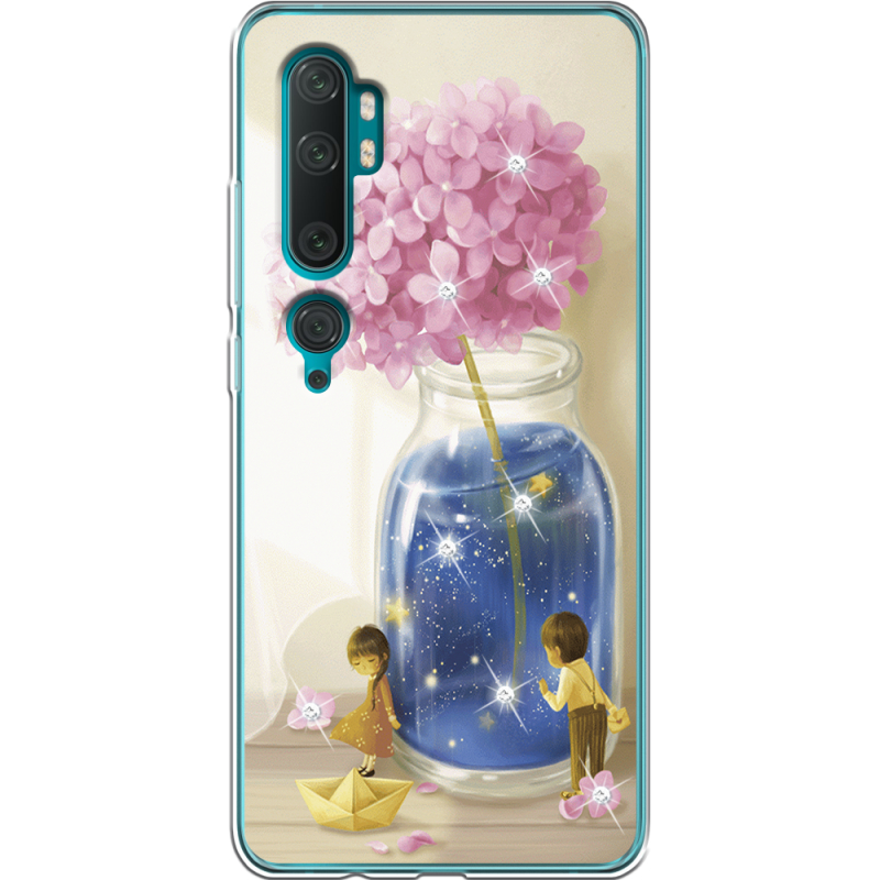 Чехол со стразами Xiaomi Mi Note 10 / Mi Note 10 Pro Little Boy and Girl