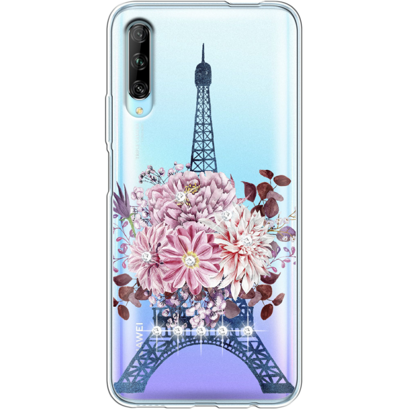 Чехол со стразами Huawei P Smart Pro Eiffel Tower