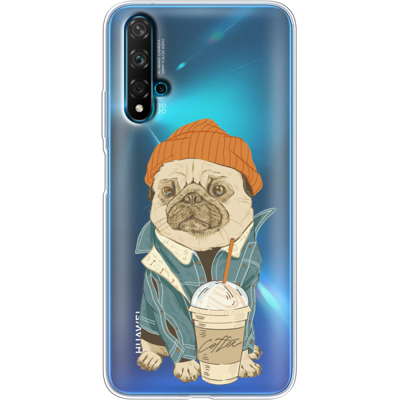 Прозрачный чехол Uprint Huawei Nova 5T Dog Coffeeman