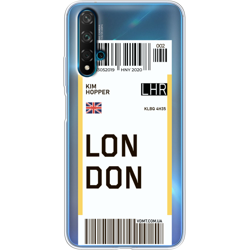 Прозрачный чехол Uprint Huawei Nova 5T Ticket London