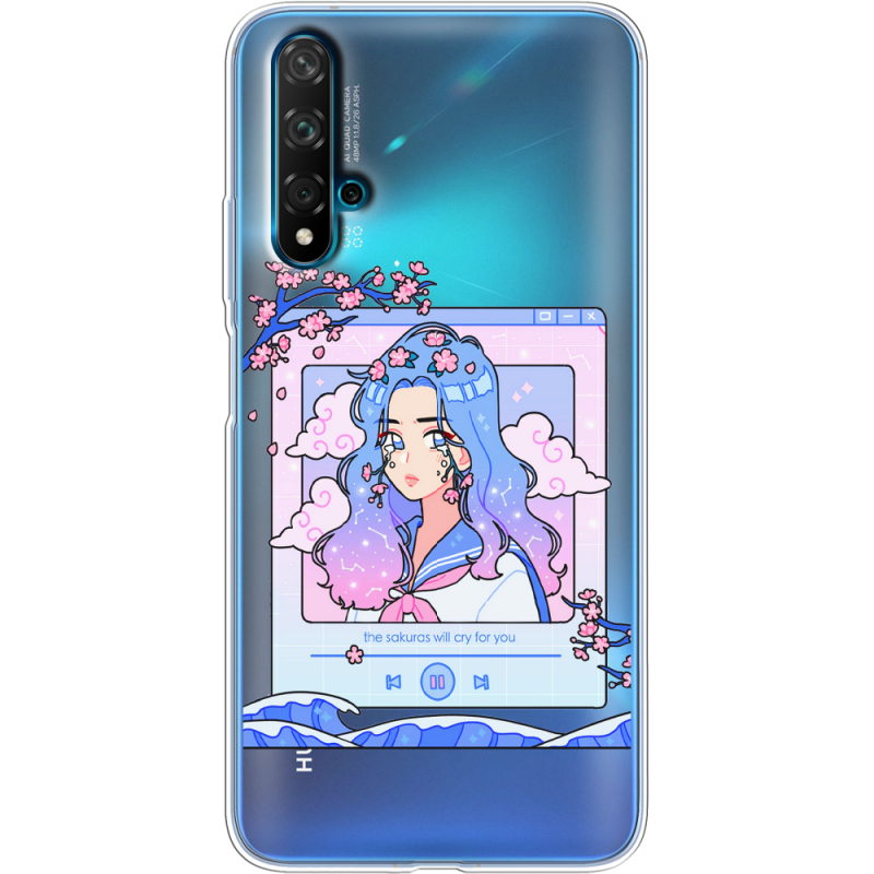 Прозрачный чехол Uprint Huawei Nova 5T The Sakuras Will Cry For You