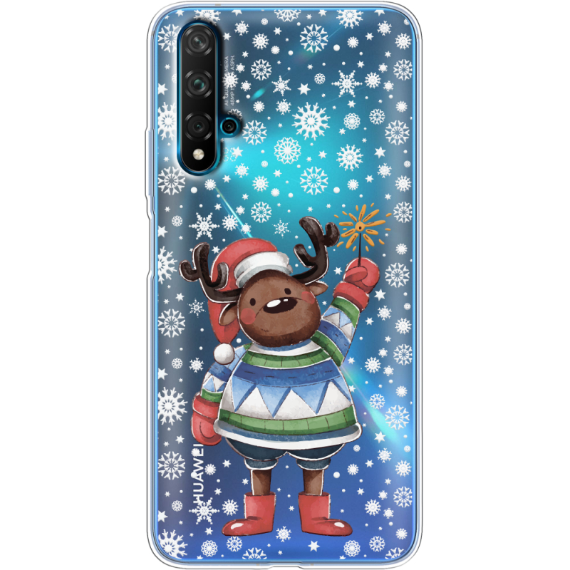 Прозрачный чехол Uprint Huawei Nova 5T Christmas Deer with Snow