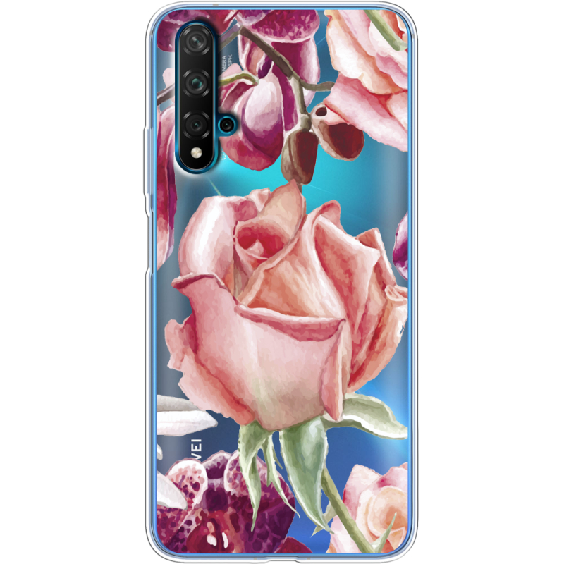 Прозрачный чехол Uprint Huawei Nova 5T Rose