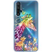 Прозрачный чехол Uprint Huawei Nova 5T Colorful Giraffe