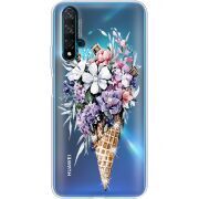 Чехол со стразами Huawei Nova 5T Ice Cream Flowers