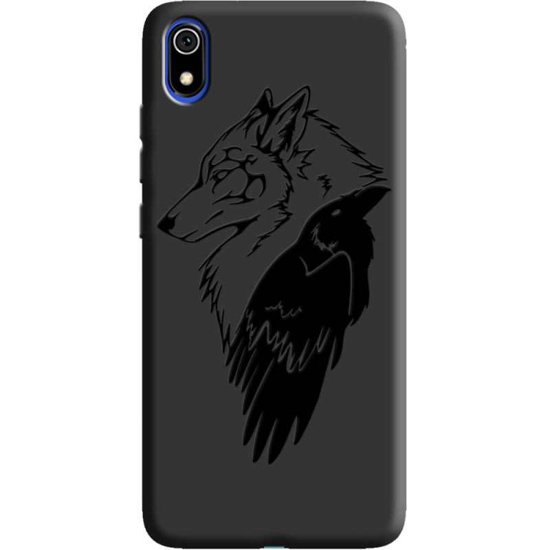 Черный чехол Uprint Xiaomi Redmi 7A Wolf and Raven