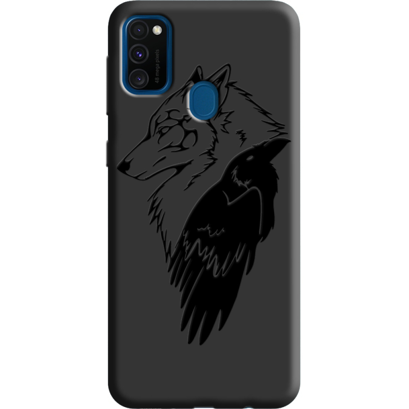 Черный чехол Uprint Samsung M307 Galaxy M30s Wolf and Raven