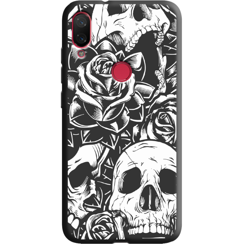 Черный чехол Uprint Xiaomi Mi Play Skull and Roses