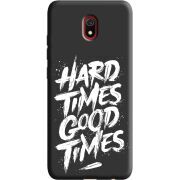 Черный чехол Uprint Xiaomi Redmi 8A Hard Times Good Times