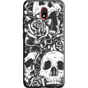 Черный чехол Uprint Xiaomi Redmi 8A Skull and Roses