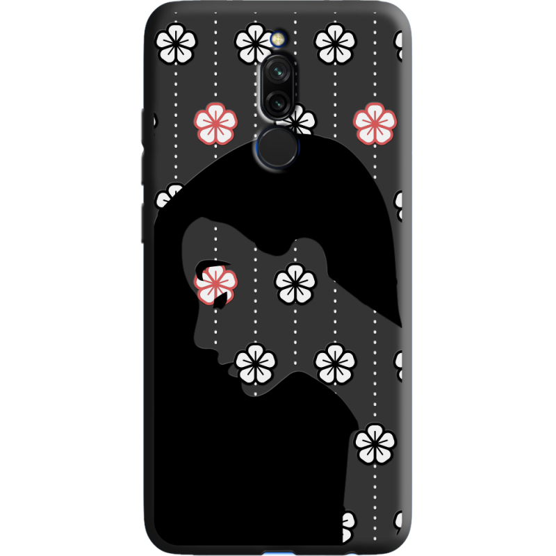 Черный чехол Uprint Xiaomi Redmi 8 Flower Hair