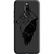 Черный чехол Uprint Xiaomi Redmi 8 Wolf and Raven