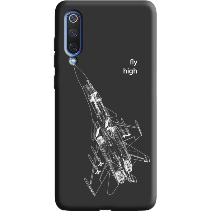 Черный чехол Uprint Xiaomi Mi 9 SE Військовий літак