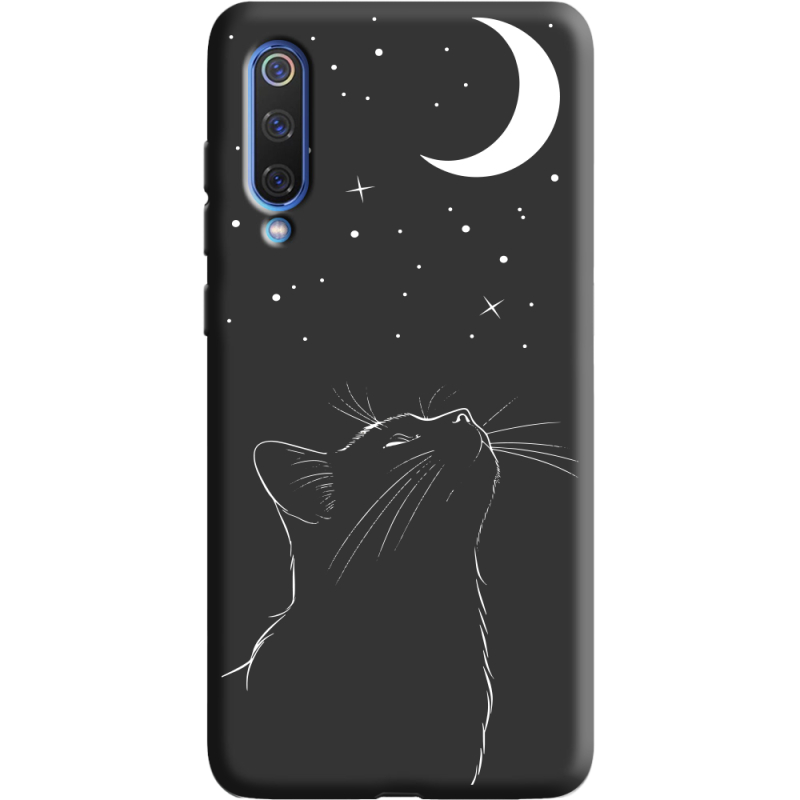 Черный чехол Uprint Xiaomi Mi 9 SE Місячний кіт