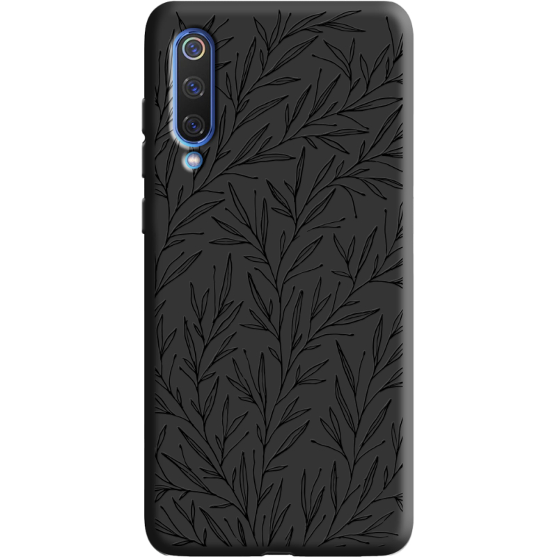 Черный чехол Uprint Xiaomi Mi 9 SE Leaves