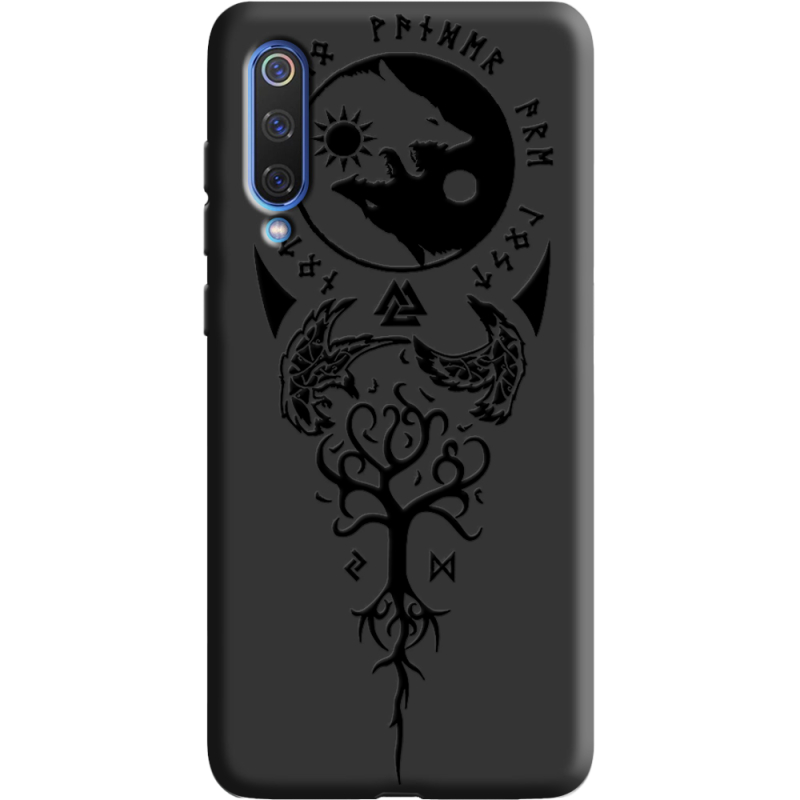 Черный чехол Uprint Xiaomi Mi 9 SE Hugin and Munin