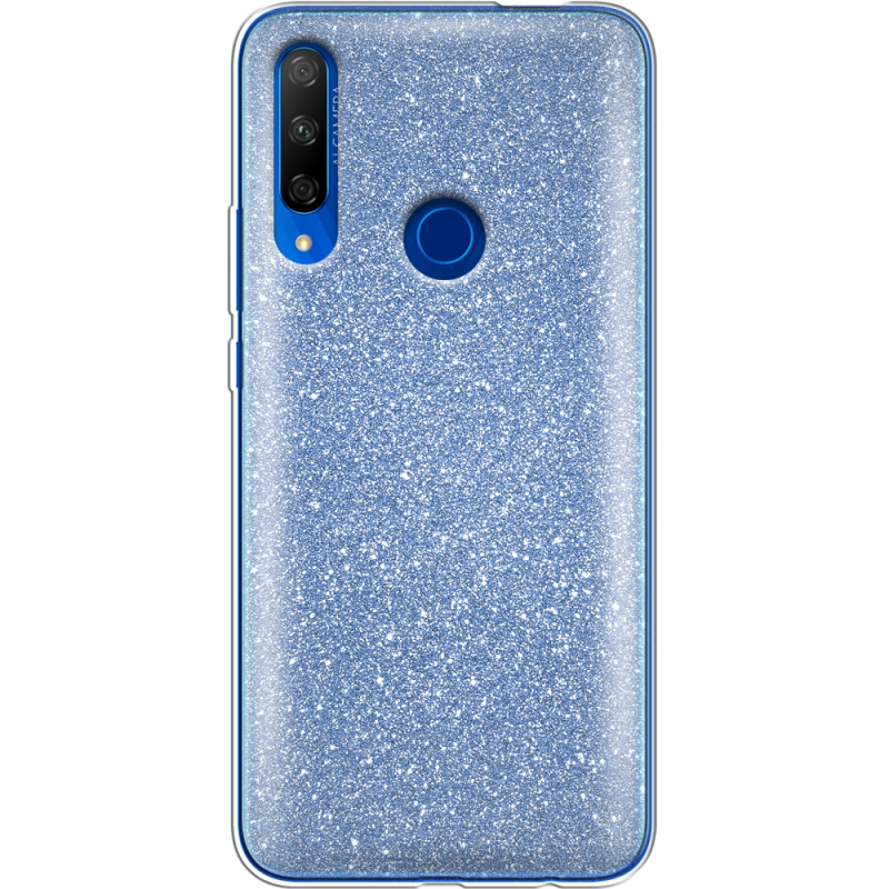 Чехол с блёстками Honor 9X Голубой