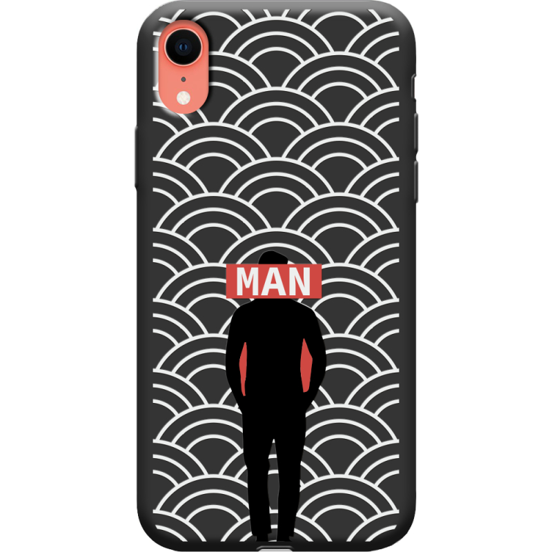 Черный чехол Uprint Apple iPhone XR Man Pattern