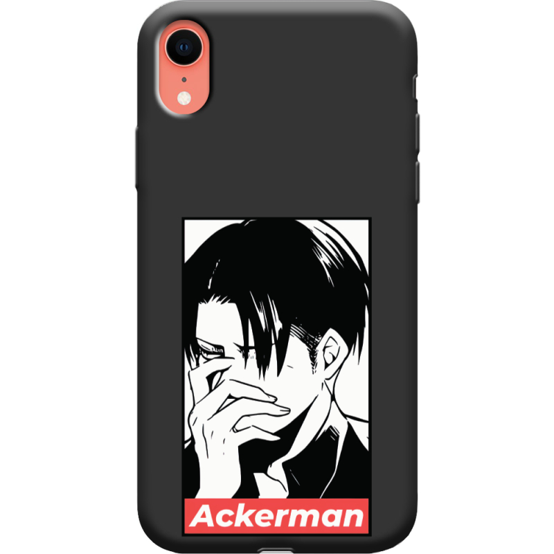 Черный чехол Uprint Apple iPhone XR Attack On Titan - Ackerman