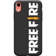 Черный чехол Uprint Apple iPhone XR Free Fire White Logo