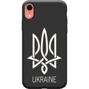 Черный чехол Uprint Apple iPhone XR Тризуб монограмма ukraine