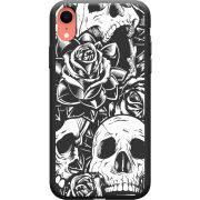 Черный чехол Uprint Apple iPhone XR Skull and Roses