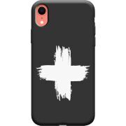 Черный чехол Uprint Apple iPhone XR Білий хрест ЗСУ
