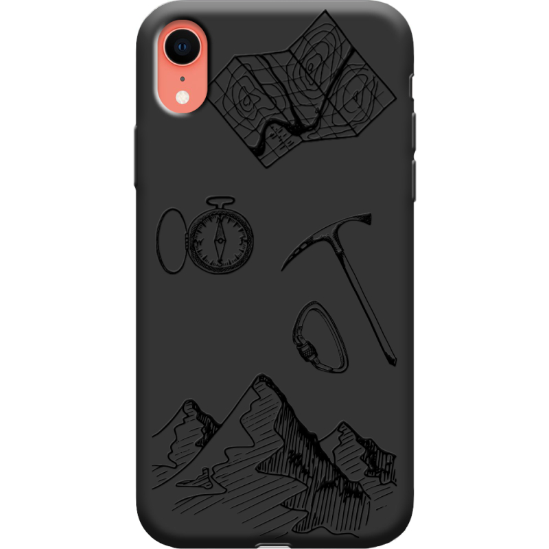 Черный чехол Uprint Apple iPhone XR Mountains