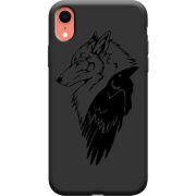 Черный чехол Uprint Apple iPhone XR Wolf and Raven