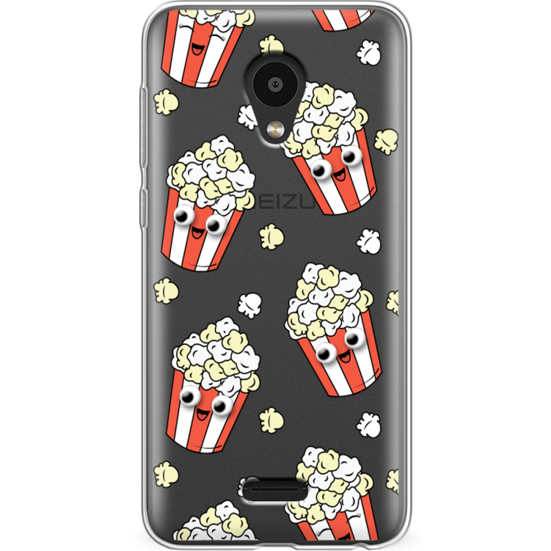 Прозрачный чехол Uprint Meizu C9 Pro с 3D-глазками Popcorn