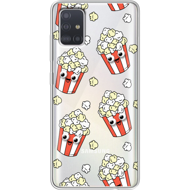 Прозрачный чехол BoxFace Samsung A515 Galaxy A51 с 3D-глазками Popcorn