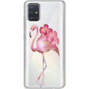 Прозрачный чехол BoxFace Samsung A515 Galaxy A51 Floral Flamingo