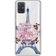 Чехол со стразами Samsung A515 Galaxy A51 Eiffel Tower