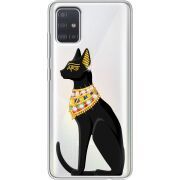 Чехол со стразами Samsung A515 Galaxy A51 Egipet Cat