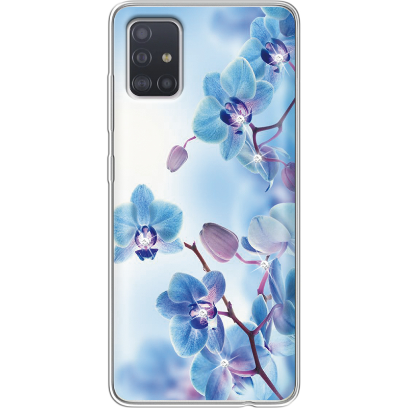 Чехол со стразами Samsung A515 Galaxy A51 Orchids
