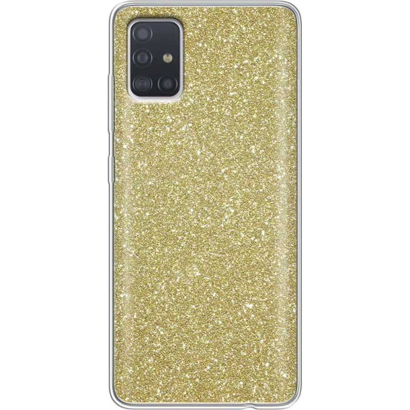 Чехол с блёстками Samsung A515 Galaxy A51 Золото
