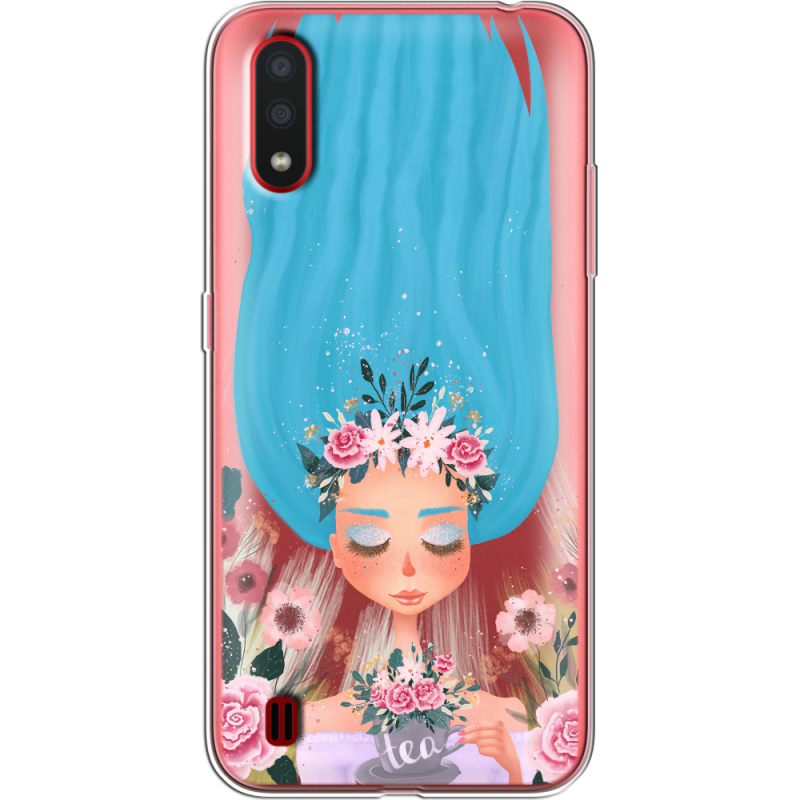 Прозрачный чехол BoxFace Samsung A015 Galaxy A01 Blue Hair