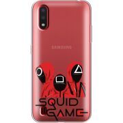 Прозрачный чехол BoxFace Samsung A015 Galaxy A01 siquid game люди в красном