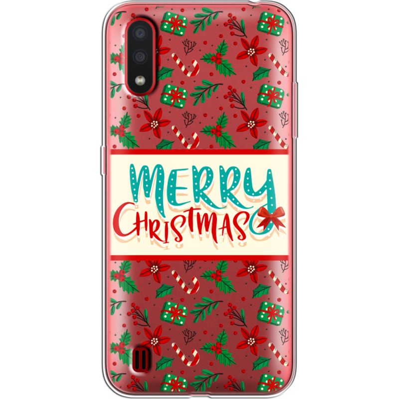 Прозрачный чехол BoxFace Samsung A015 Galaxy A01 Vintage Christmas Pattern