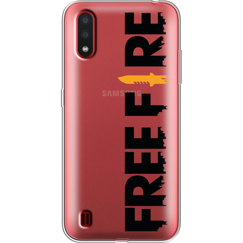 Прозрачный чехол BoxFace Samsung A015 Galaxy A01 Free Fire Black Logo