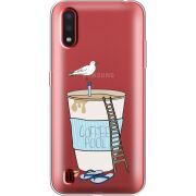 Прозрачный чехол BoxFace Samsung A015 Galaxy A01 Segull in Cofee Pool