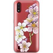 Прозрачный чехол BoxFace Samsung A015 Galaxy A01 Cherry Blossom